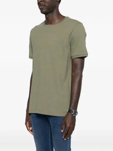Tricou Boss cu decolteu rotund verde