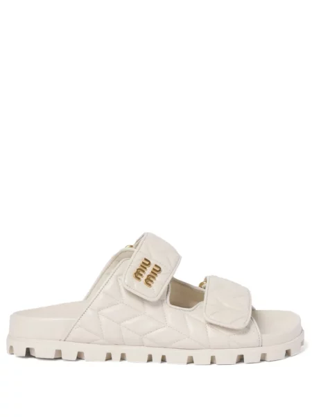 Papuci Miu Miu din piele alb