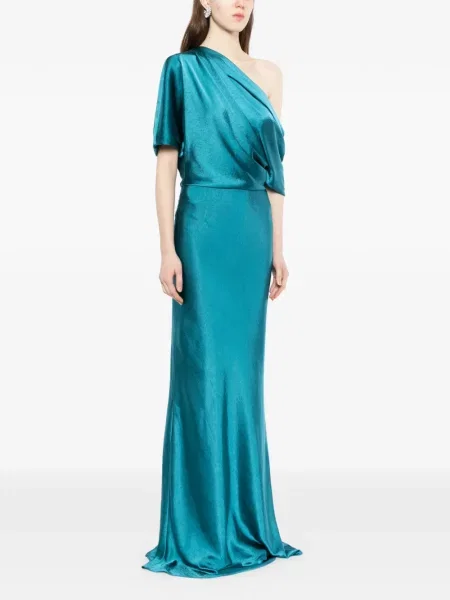 Rochie maxi Amsale drapată albastru