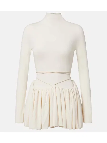 Sukienka Alaïa z dżerseju biała