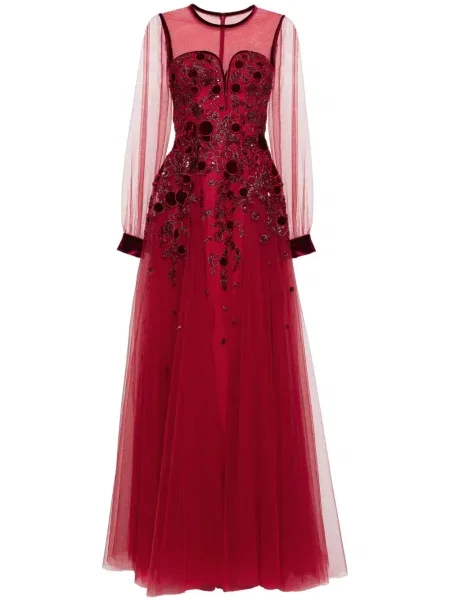 Rochie Saiid Kobeisy cu broderie din tul de costum