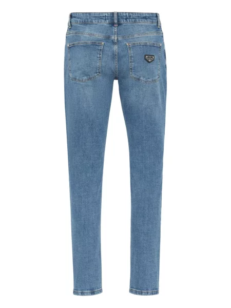 Blugi Philipp Plein cu 5 buzunare albastru
