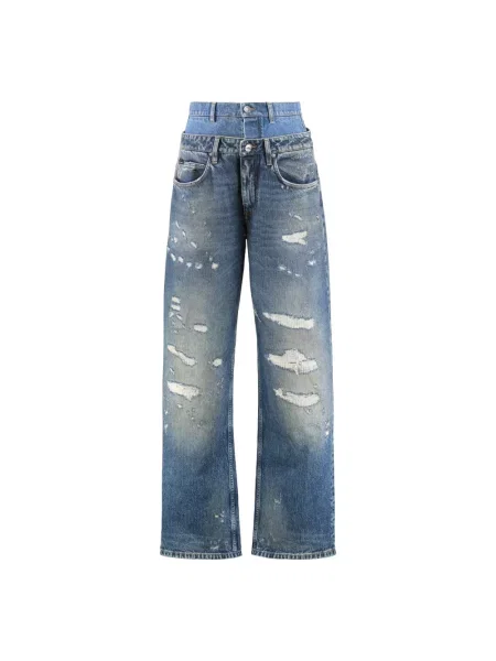 Szerokie jeansy Dolce And Gabbana niebieskie