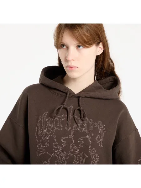 Dukserica Carhartt WIP Hooded Hackwork Sweat smeđa s kapuljačom bez uzorka ružičasta