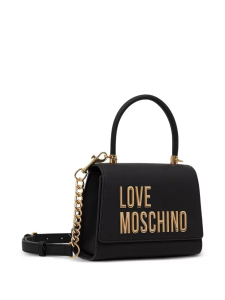 Шопинг чанта Love Moschino с автограф черно