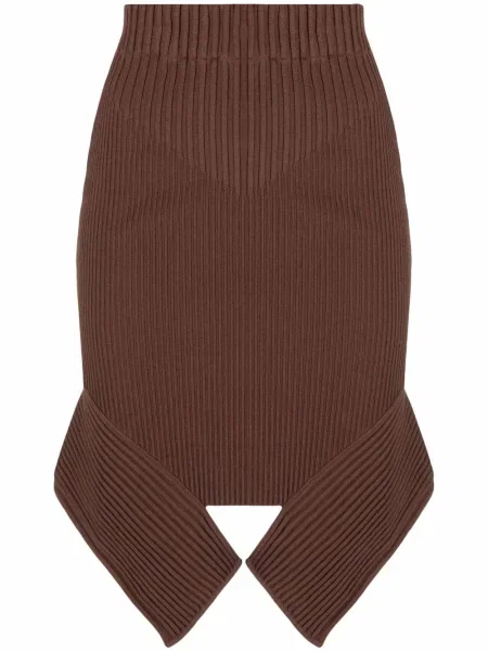 Fustă Andreadamo tricotate maro