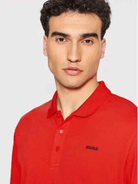 HUGO Majica Donos ružičasta / crna crvena