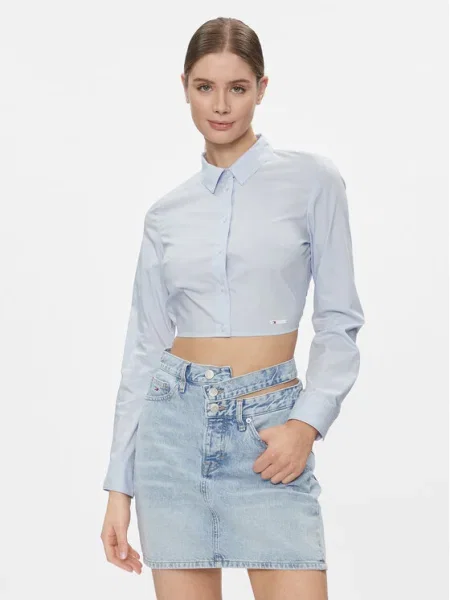 Tommy Jeans Риза светлосиньо