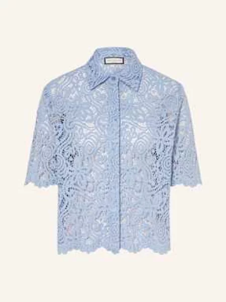 Sem Per Lei Bluzka Z Dziurkowanej Koronki blau