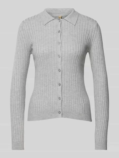 Kardigan rozpinany o kroju regular fit z dodatkiem wełny model „FETIMA” Soyaconcept