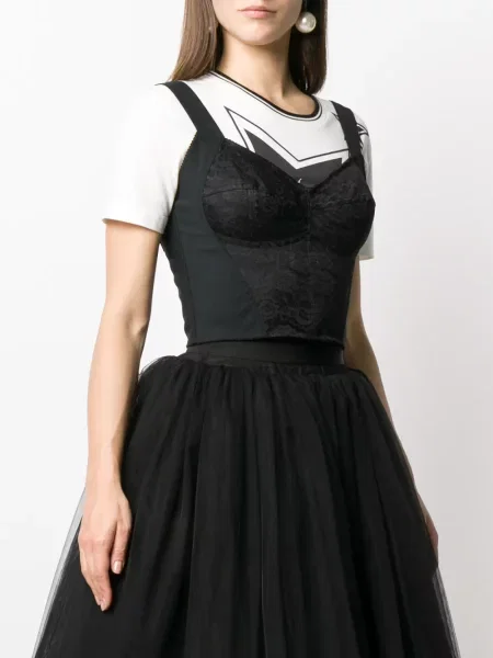 Květinová krajková podprsenka Dolce & Gabbana černá