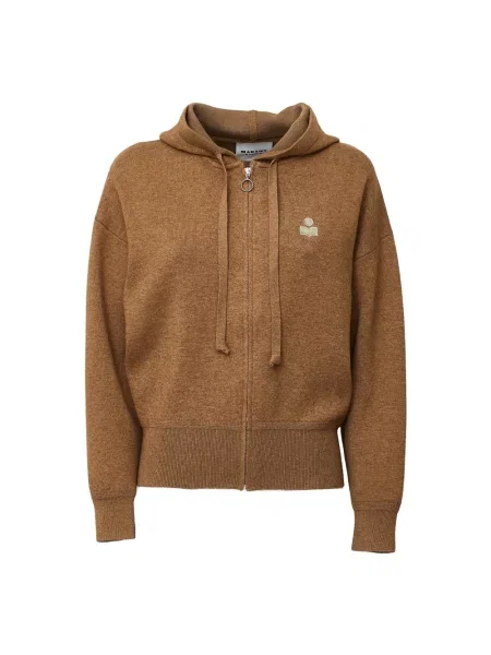 Sweter Isabel Marant z kapturem brązowy