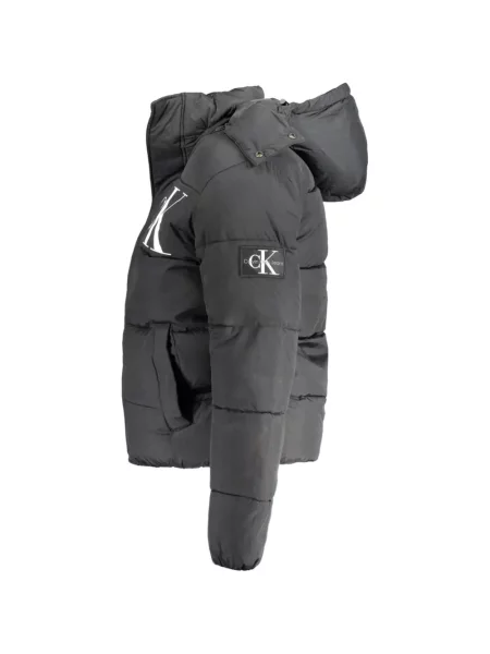 Geacă Calvin Klein cu glugă cu imagine negru