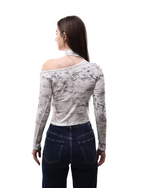 Лонгслів STREAM молочний віскоза/поліестер