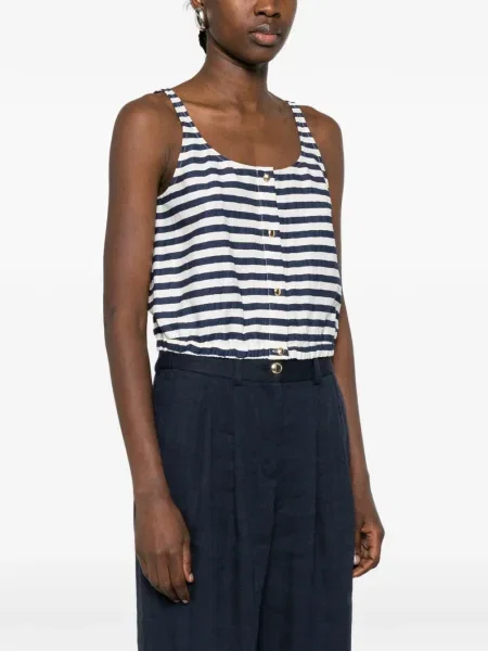 Top Maje cu dungi albastru