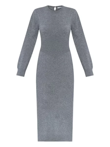 Sukienka midi Givenchy do kolan garniturowa prążkowana szara