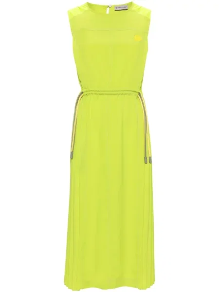 Sukienka midi Moncler plisowana do kolan garniturowa zielona