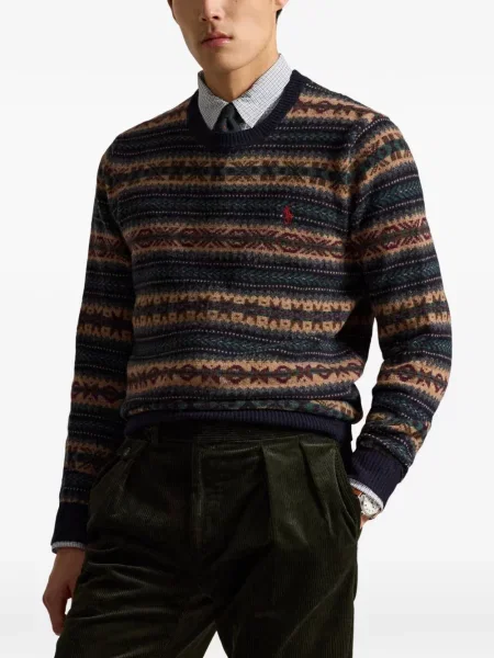 Șosete Polo Ralph Lauren cu model herringbone cu broderie plasă albastru