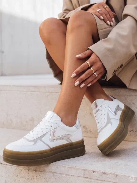 Sportowe sneakersy SPARKSOLO srebrne Dstreet