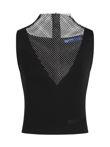 KARL LAGERFELD JEANS Top Chainmail / transparent negru