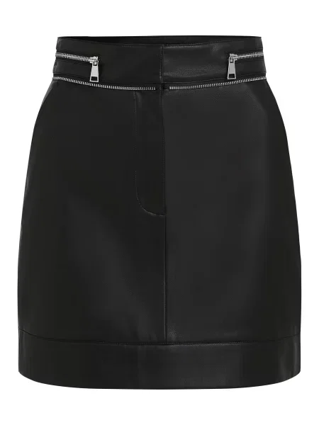 KARL LAGERFELD Fustă din imitație de piele negru