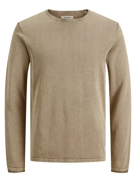 JACK & JONES Sveter JJLeo brokátová hnedá