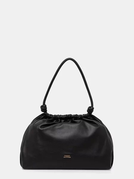 Tommy Hilfiger torebka shopper skórzana czarna