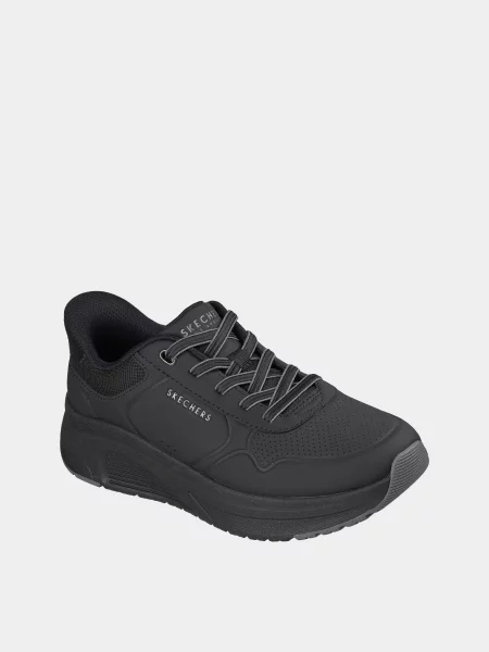 Кожаные повседневные кроссовки Skechers черные
