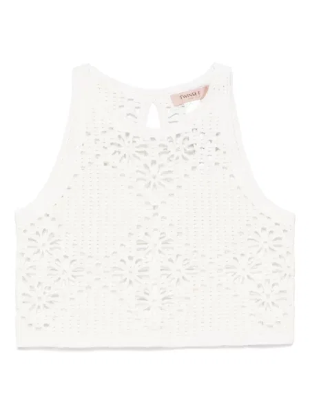 Cropp top Twinset tricotate alb