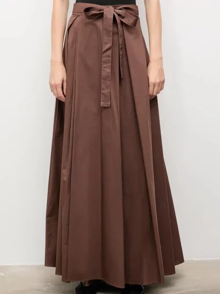 Спідниця Answear.LAB maxi розкльошена коричневий