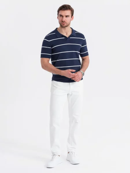 Polo Ombre cu dungi alb