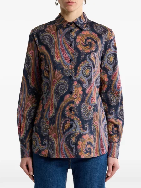 Paisley mintás puplin ing Etro kék