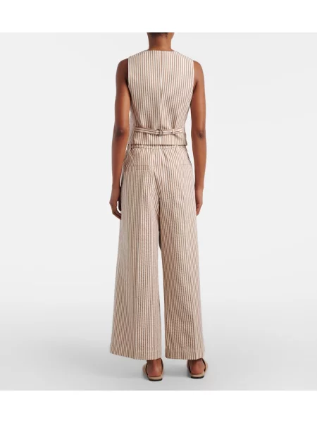 Pantaloni Brunello Cucinelli cu dungi bej