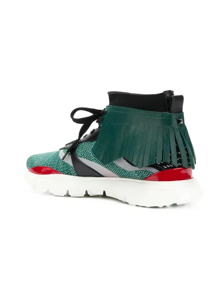 Sneakerși Valentino Garavani cu broderie verde