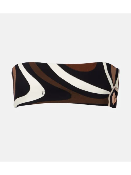 Sutien Pucci din jerseu tip Hawaii maro