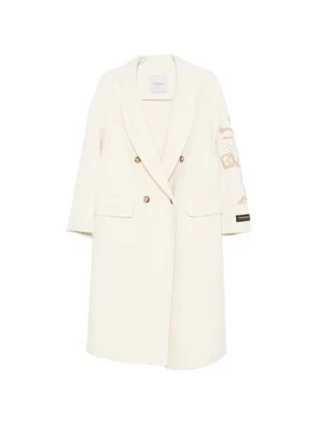 Palton Ermanno Firenze cu model floral cu două rânduri de nasturi