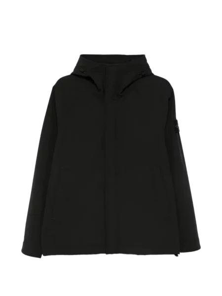 Geacă Stone Island cu glugă cu strasuri negru