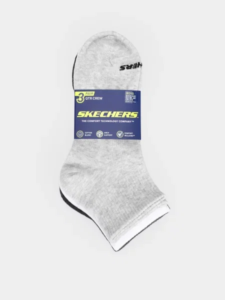 Skechers Набір шкарпеток Для хлопчиків Білий/сірий Бавовна/поліестер білі