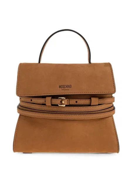 Geantă shopper Moschino cu cataramă cu bretele maro