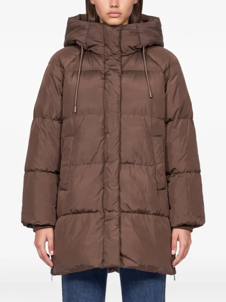 Palton Weekend Max Mara cu glugă maro