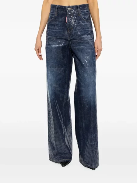 Blugi Dsquared2 cu paiete albastru