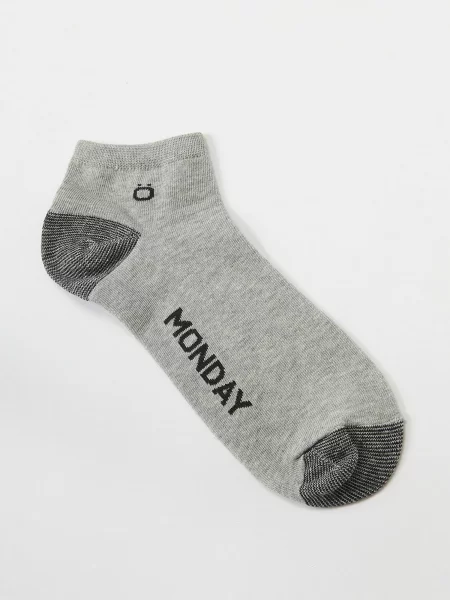 KOROSHI Ponožky sivá / tmavočervená / čierna biela