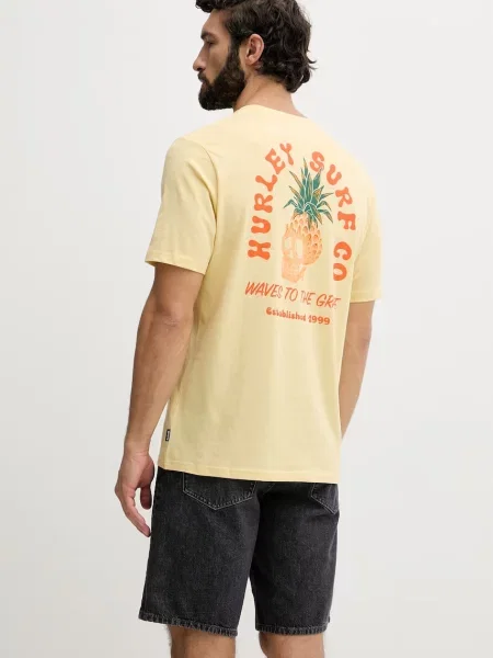 Hurley majica za muškarce od pamuka žuta