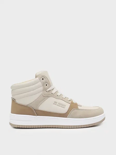 Кеди високі YUKI екошкіра бежевий