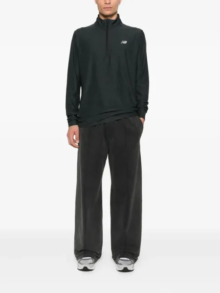 Tricou New Balance cu broderie cu decolteu rotund negru