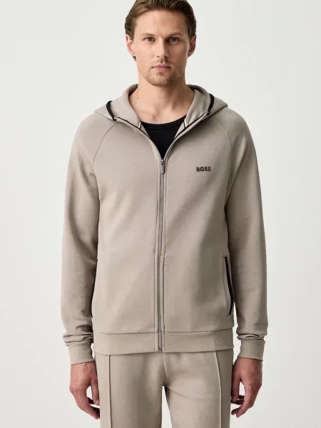 BOSS hanorac de loungewear pentru bărbați cu Sense Hooded Jacket bej