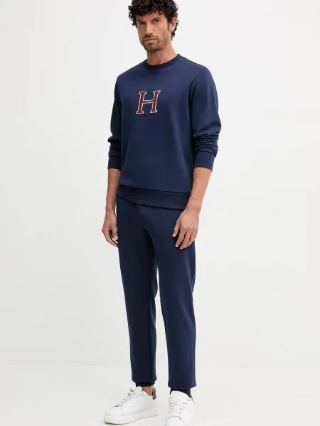 Свитер Hackett London с аппликацией синий