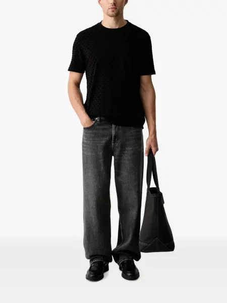 Tricou Armani Exchange cu autograf negru