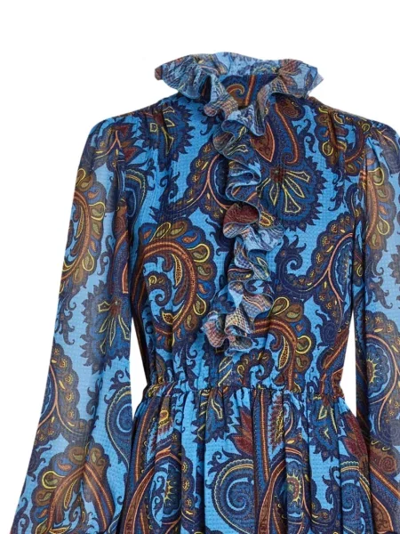 Paisley mintás maxi ruha Etro nyomtatás kék
