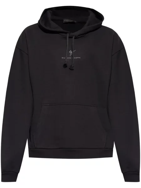 Hanorac cu glugă Giuseppe Zanotti cu broderie negru